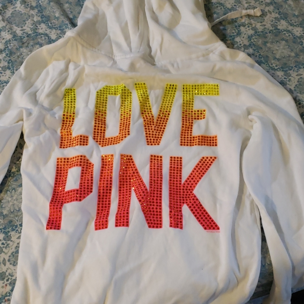 VS PINK rhinestone studded hoodie